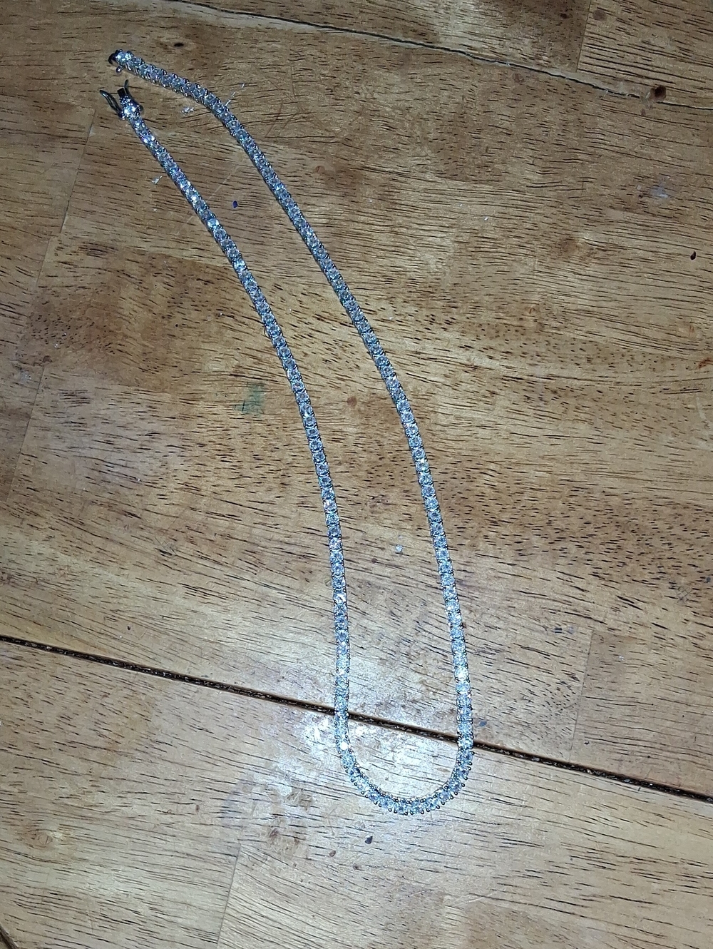Sparkling Silver Crystal Tennis Necklace - Elegant Shine